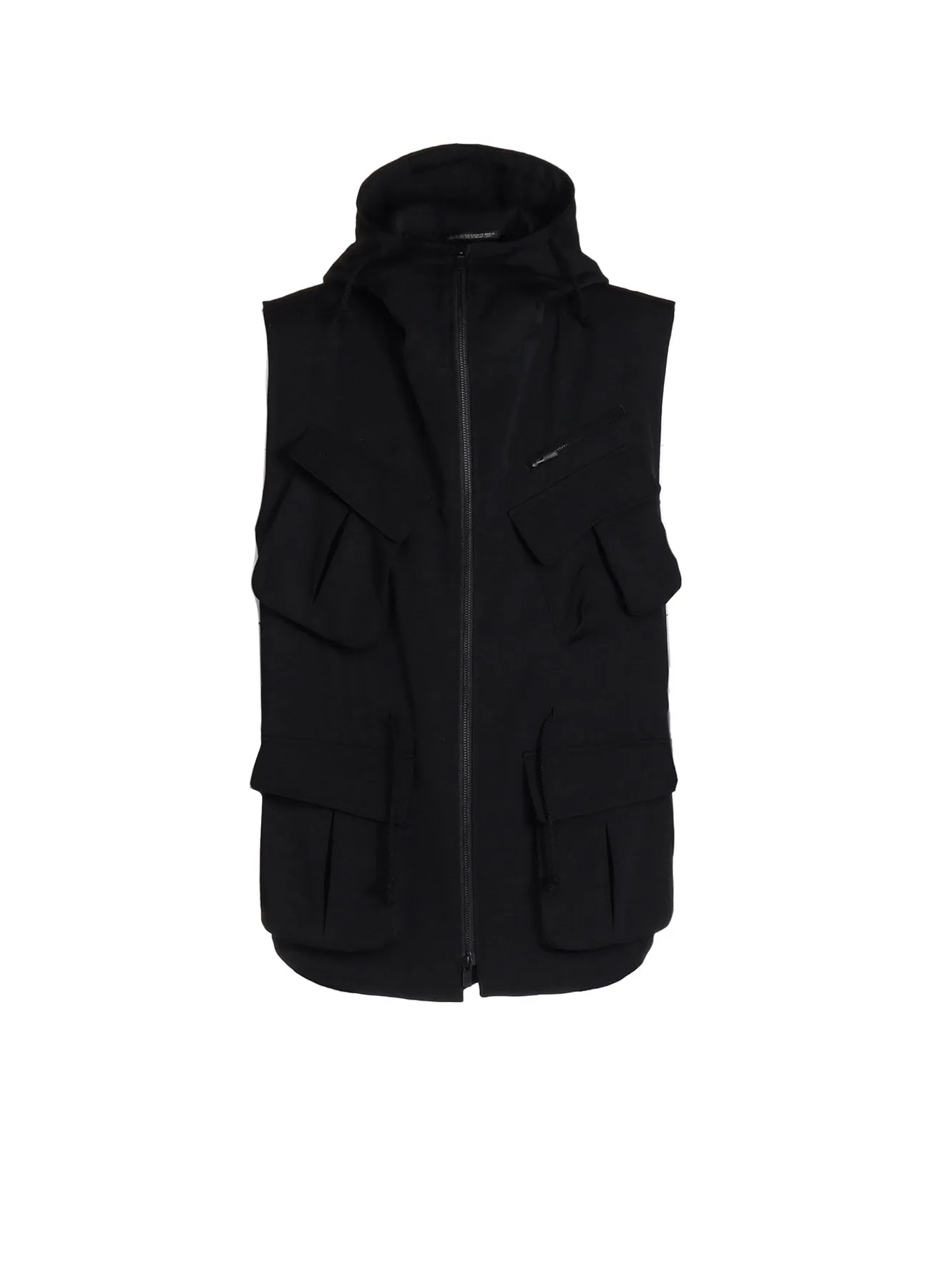WOOL GABARDINE HOODED VEST sold by Yohji Yamamoto