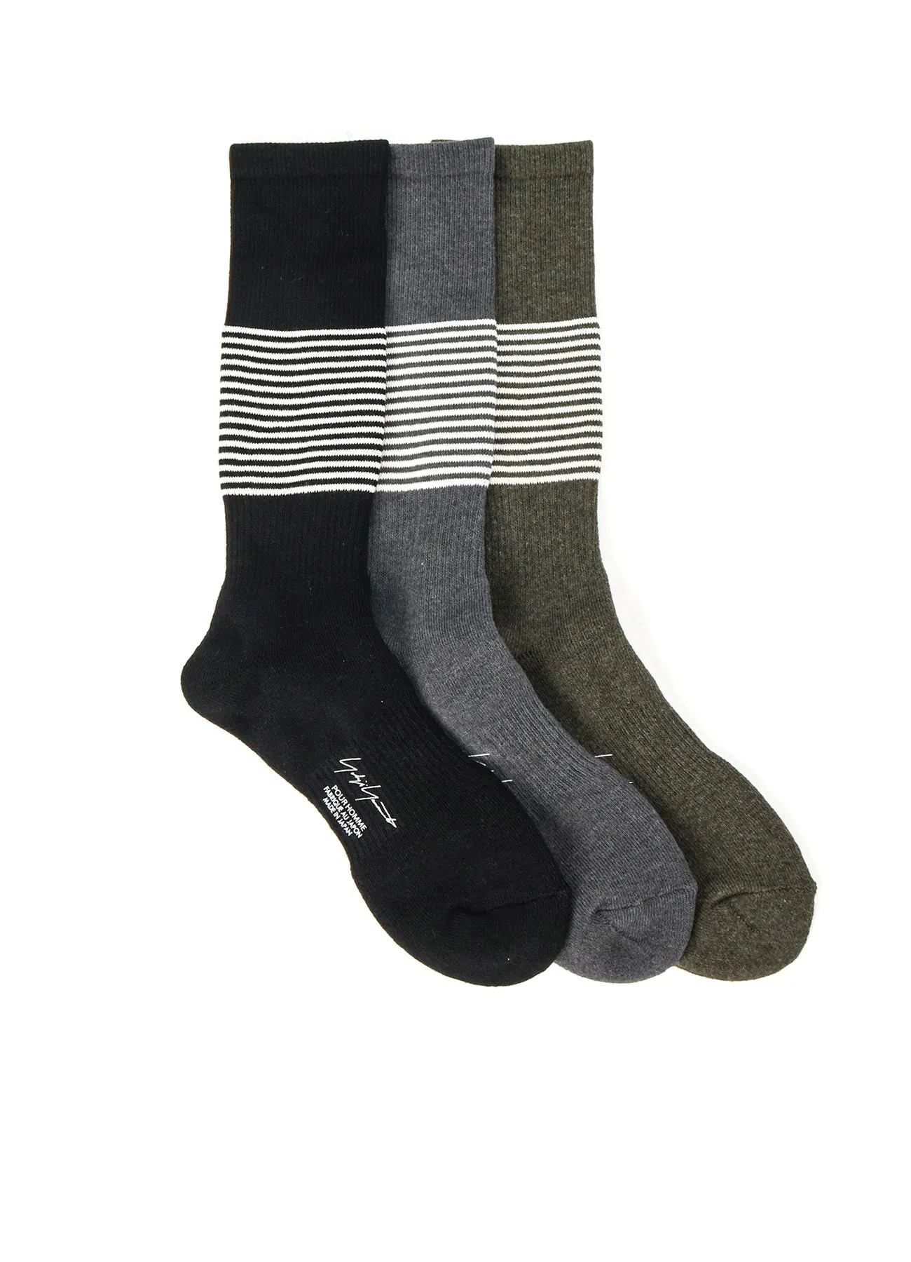 YARN DYED PILE STRIPES BOOTS SOCKS sold by Yohji Yamamoto