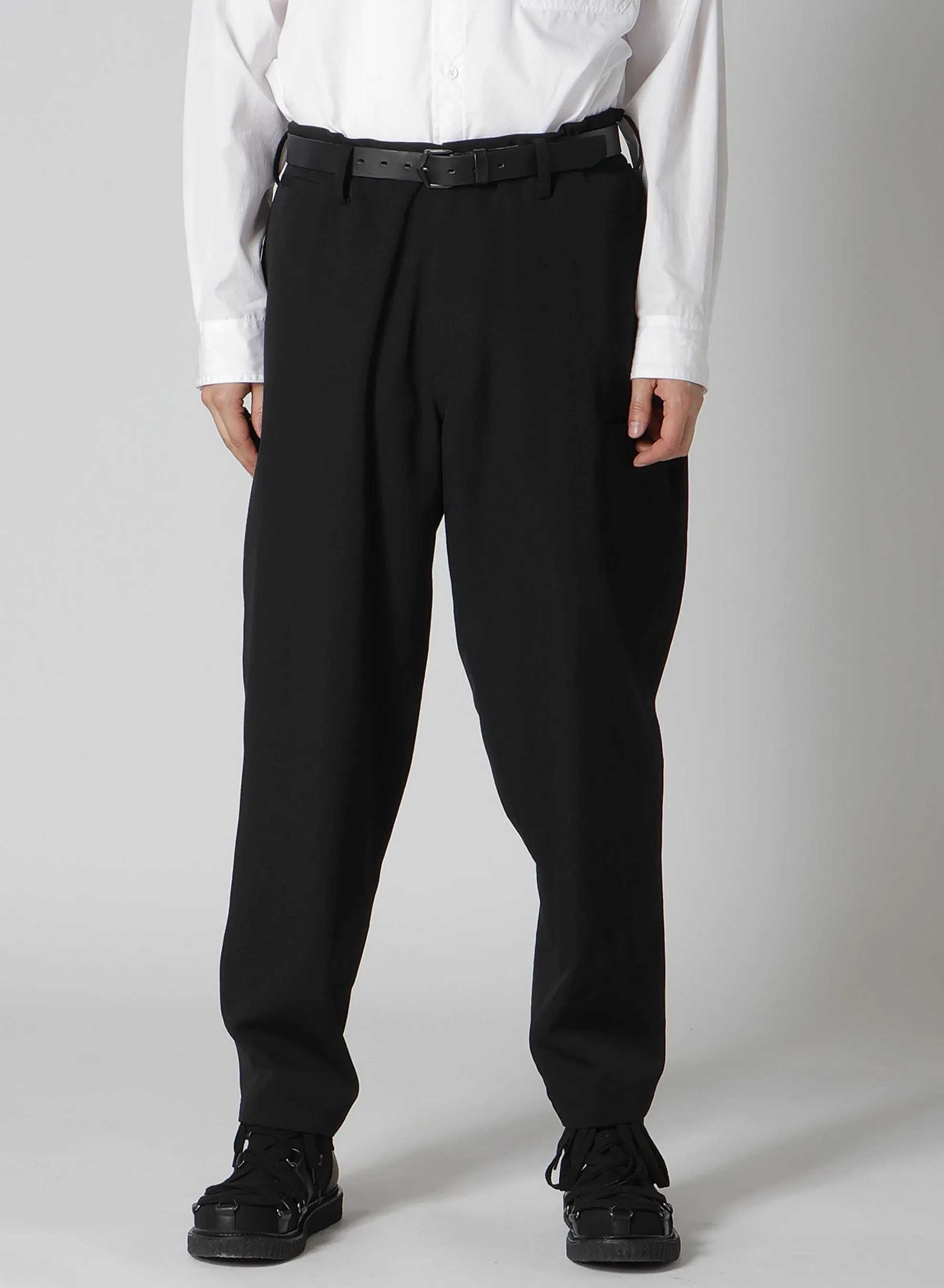 WOOL GABARDINE SIDE 3ST TUCK PANTS sold by Yohji Yamamoto product image thumbnail 3