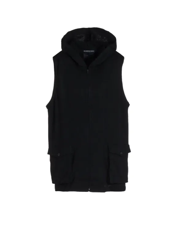 40/- GAUZE FLEECE RE FRONT OPEN VEST sold by Yohji Yamamoto