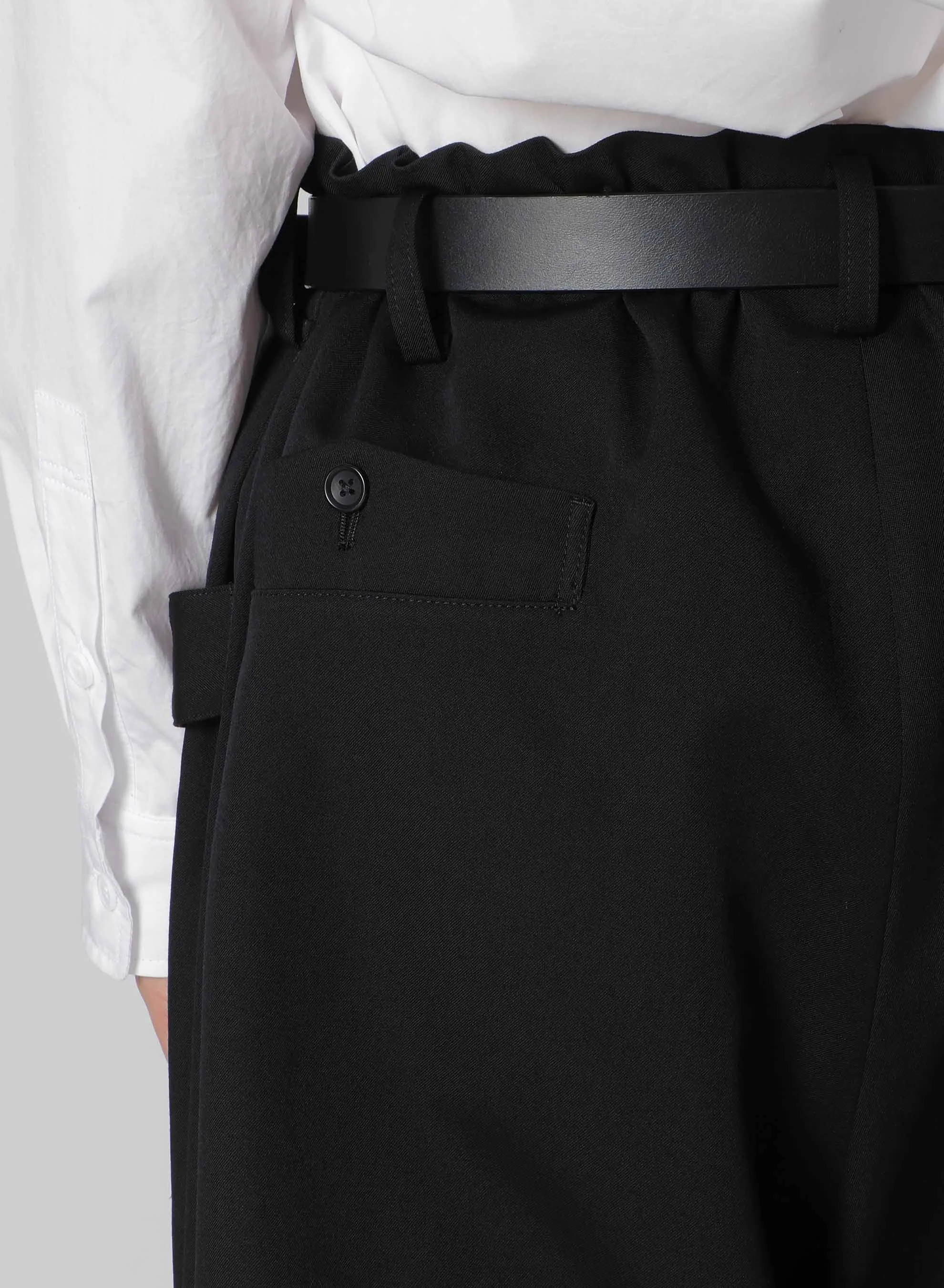 WOOL GABARDINE TUCK TAB PANTS sold by Yohji Yamamoto product image thumbnail 5