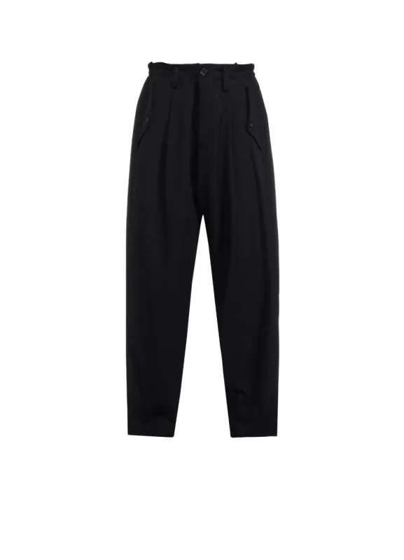 WOOL GABARDINE HEM TAB GABARDINE PANTS sold by Yohji Yamamoto