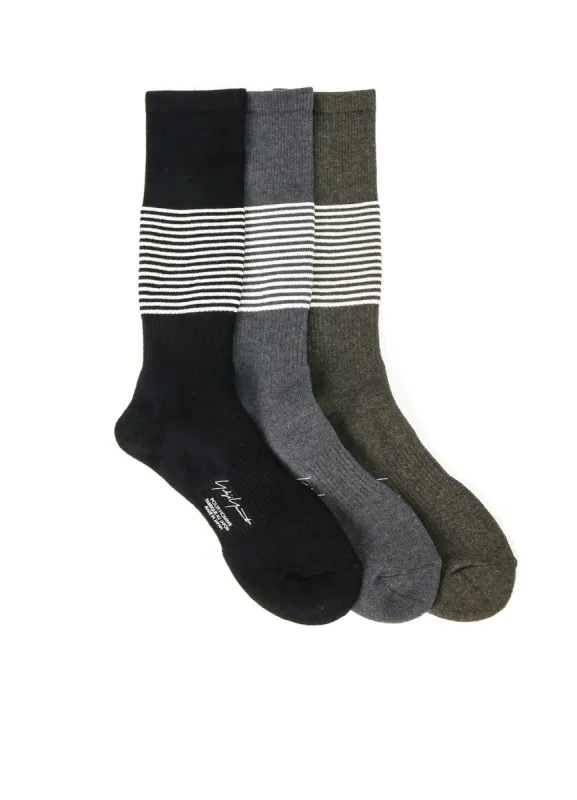 YARN DYED PILE STRIPES BOOTS SOCKS sold by Yohji Yamamoto