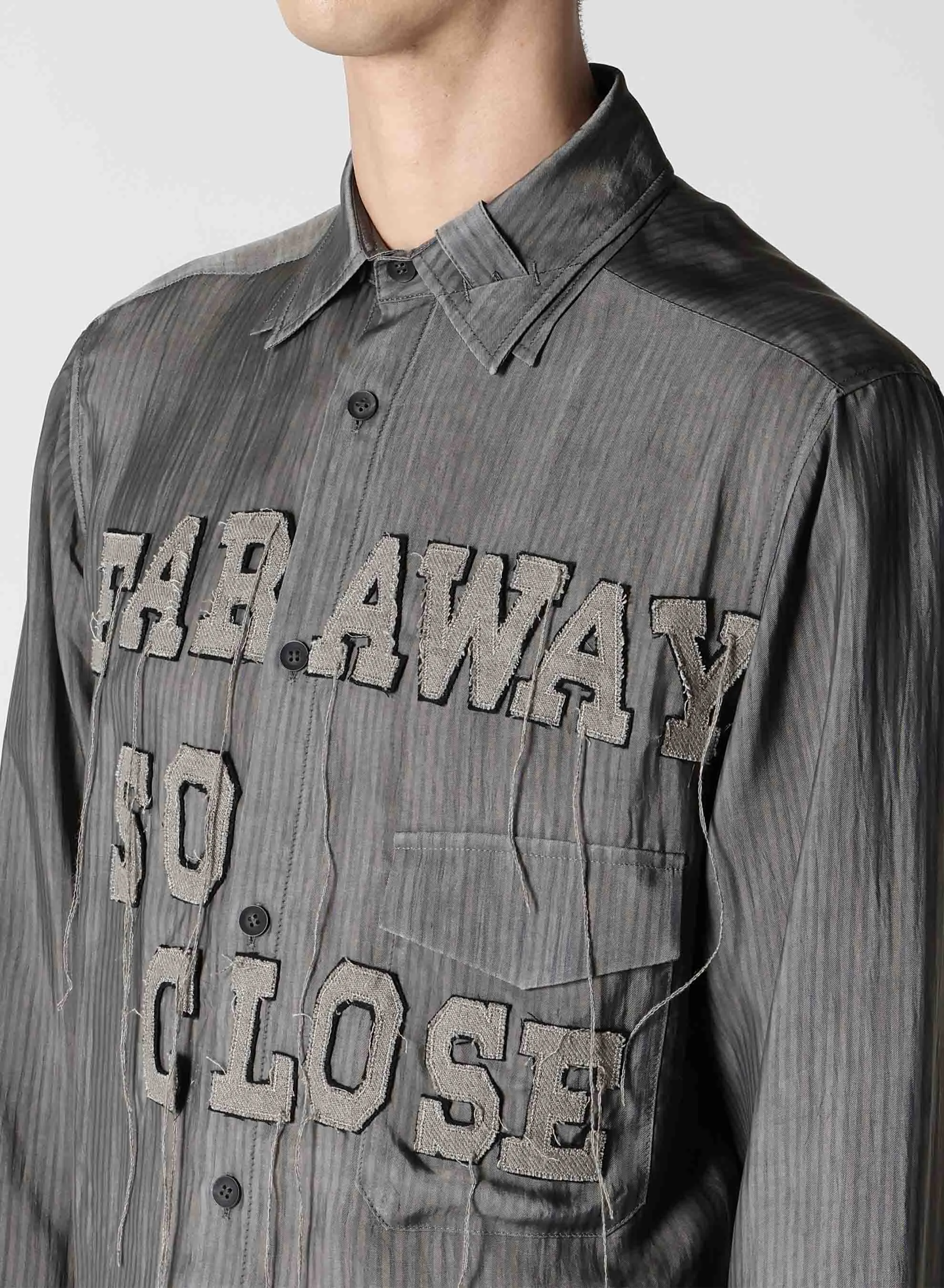 Cu STRIPE INK BLOUSE WITH PATCH sold by Yohji Yamamoto product image thumbnail 3