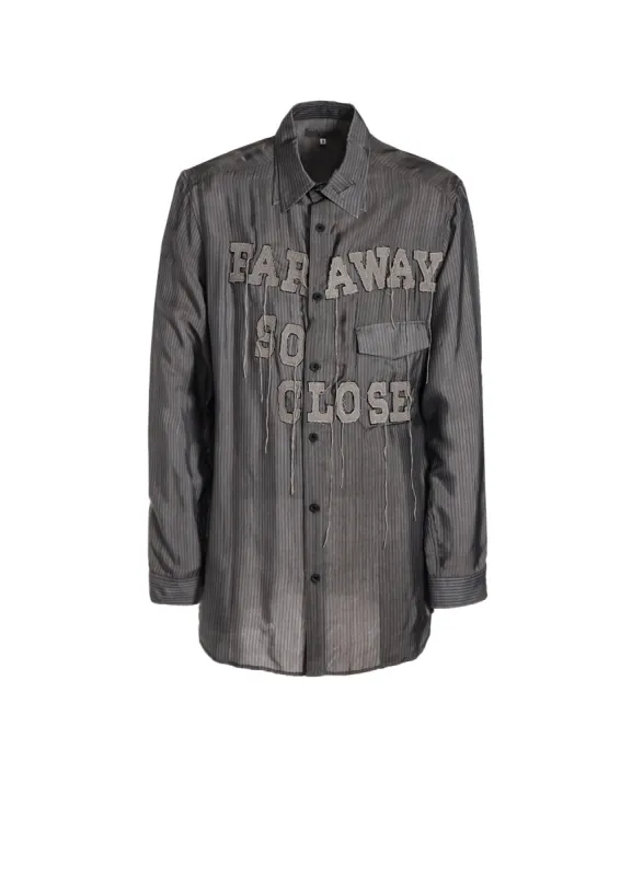 Cu STRIPE INK BLOUSE WITH PATCH made by Yohji Yamamoto