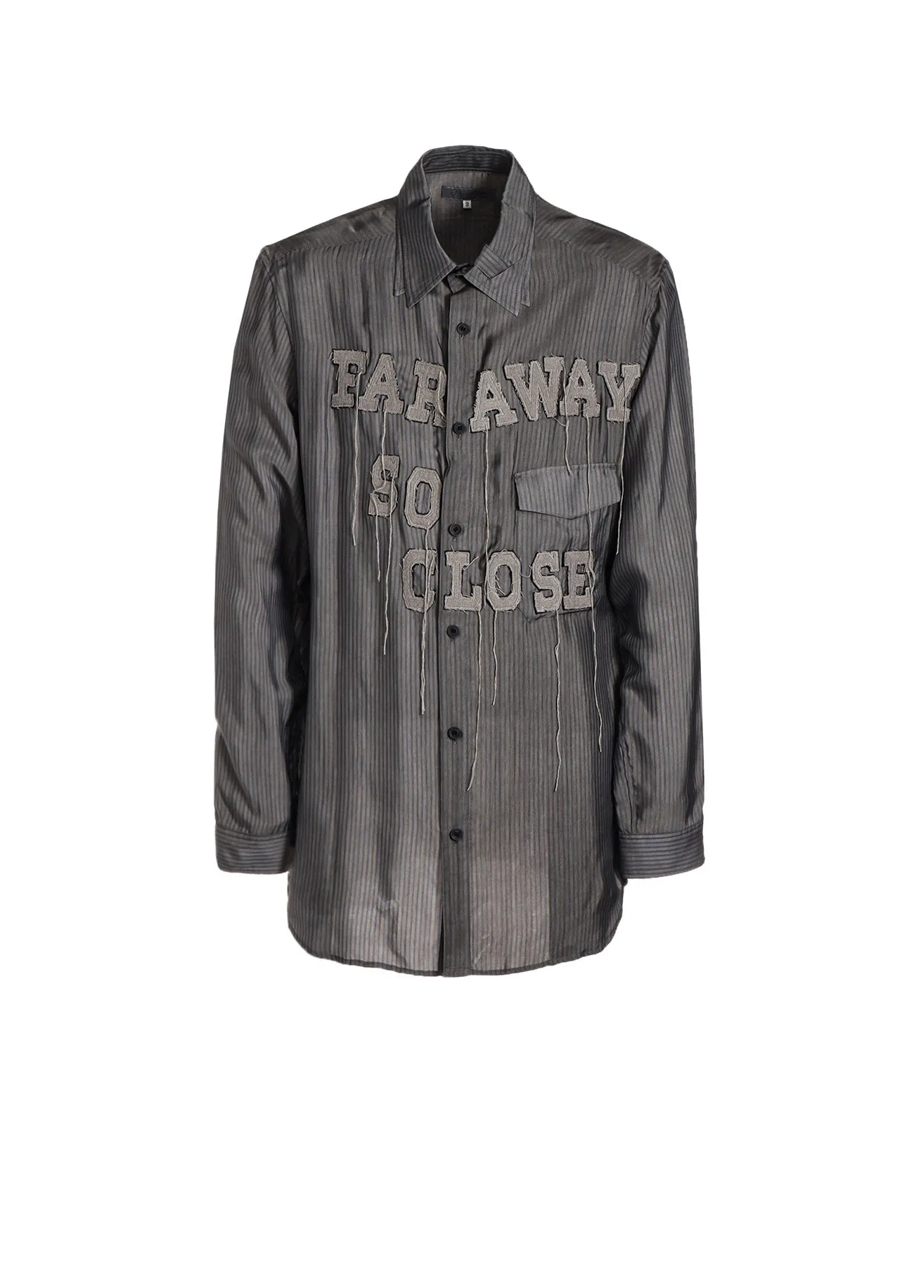 Cu STRIPE INK BLOUSE WITH PATCH sold by Yohji Yamamoto