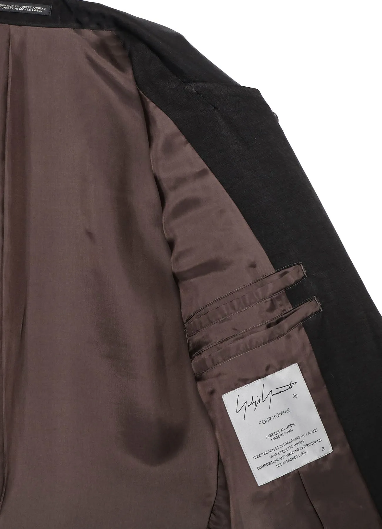 LEATHER COLLAR LONG JACKET sold by Yohji Yamamoto product image thumbnail 5