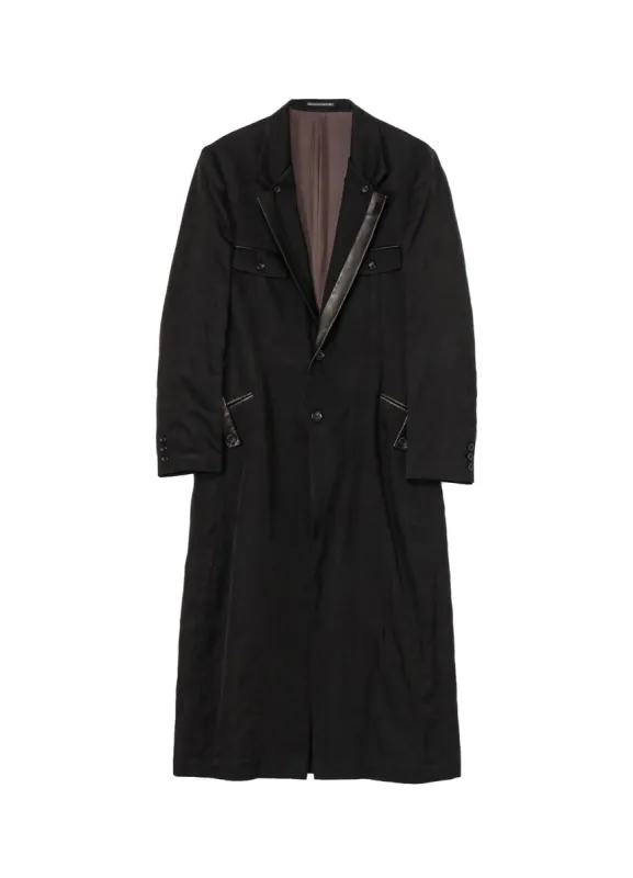 LEATHER COLLAR LONG JACKET sold by Yohji Yamamoto