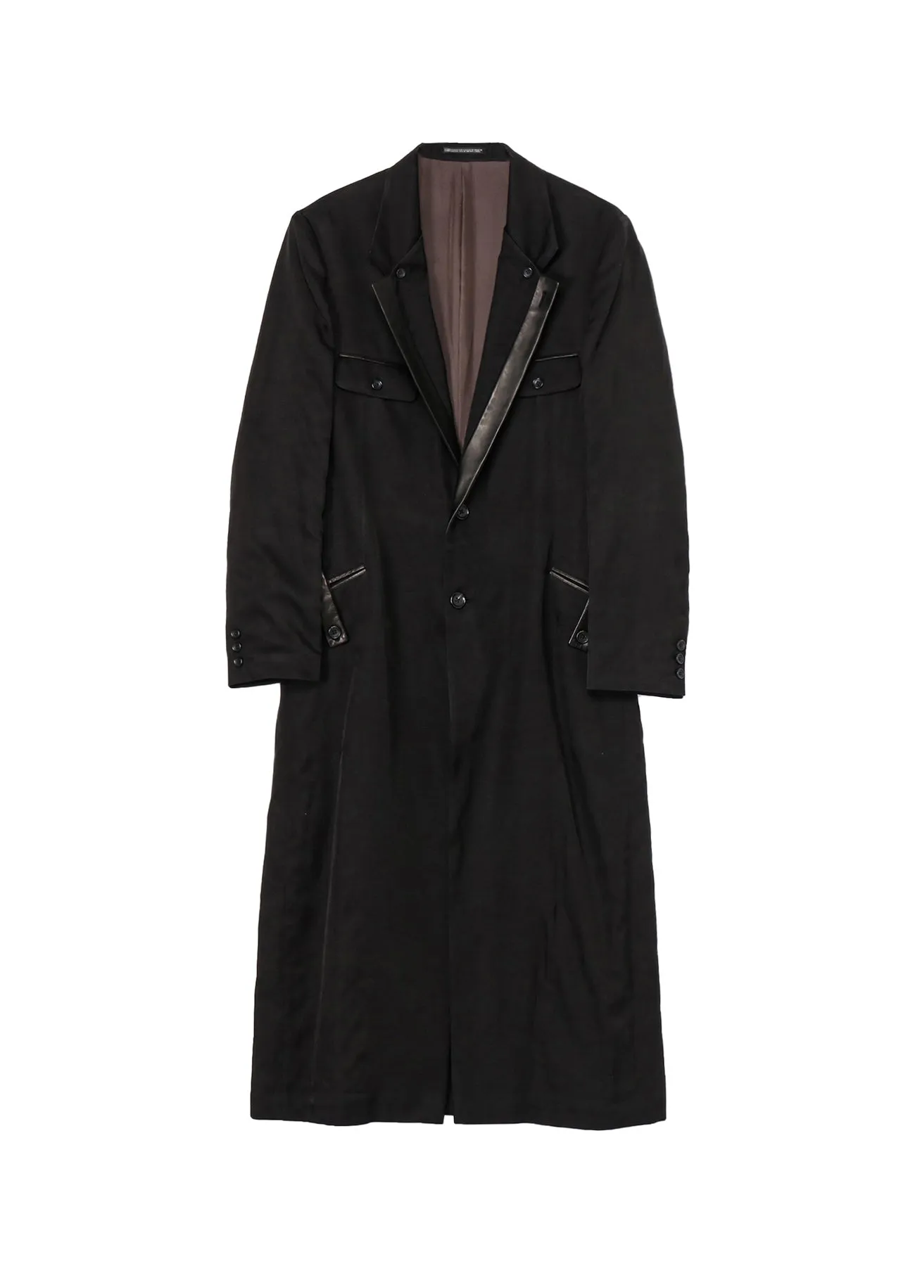 LEATHER COLLAR LONG JACKET sold by Yohji Yamamoto