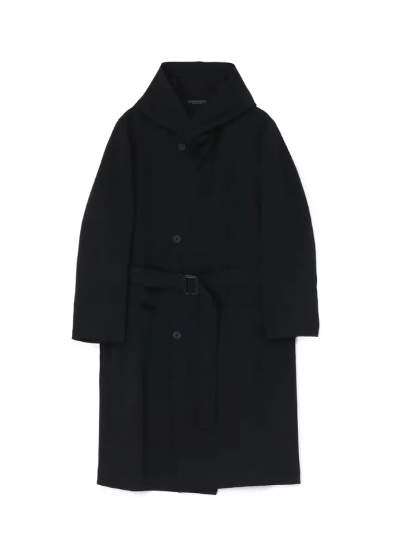 WOOL GABARDINE HOODED COAT sold by Yohji Yamamoto