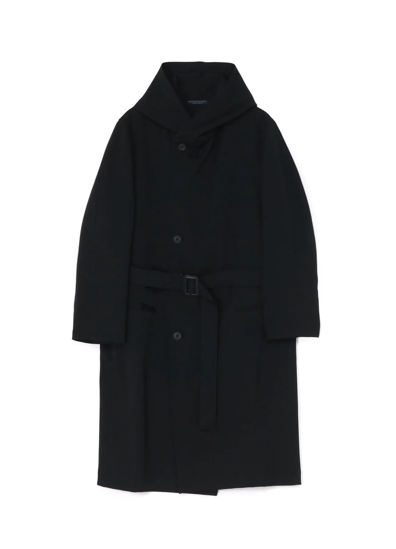 WOOL GABARDINE HOODED COAT sold by Yohji Yamamoto