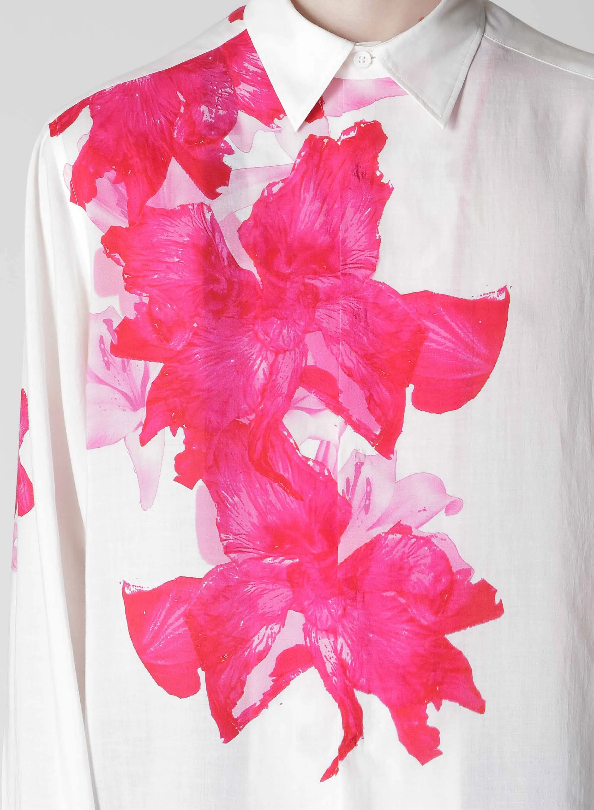 CELLULOSE PINK FLOWER DESIGNED BLOUSE sold by Yohji Yamamoto product image thumbnail 3