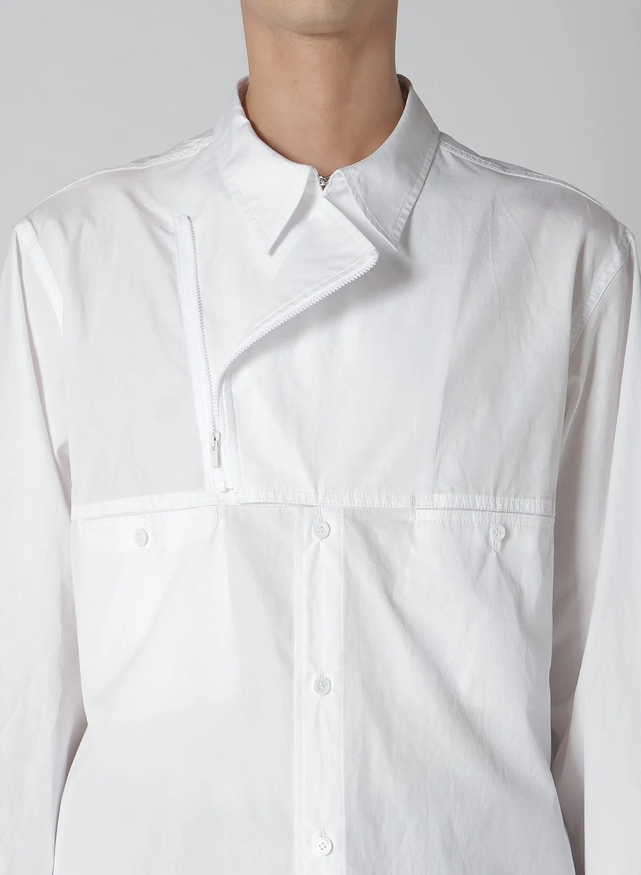 BROAD CHAIN STITCH BLOUSE WITH ZIPPER sold by Yohji Yamamoto product image thumbnail 4