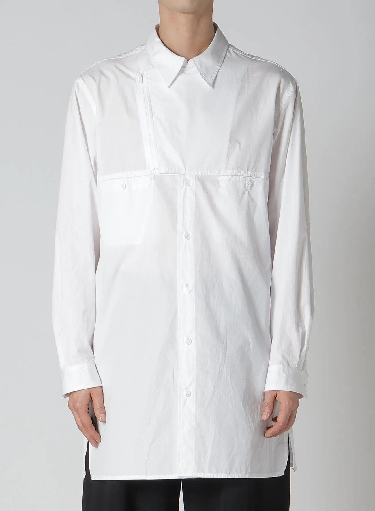 BROAD CHAIN STITCH BLOUSE WITH ZIPPER sold by Yohji Yamamoto product image thumbnail 2