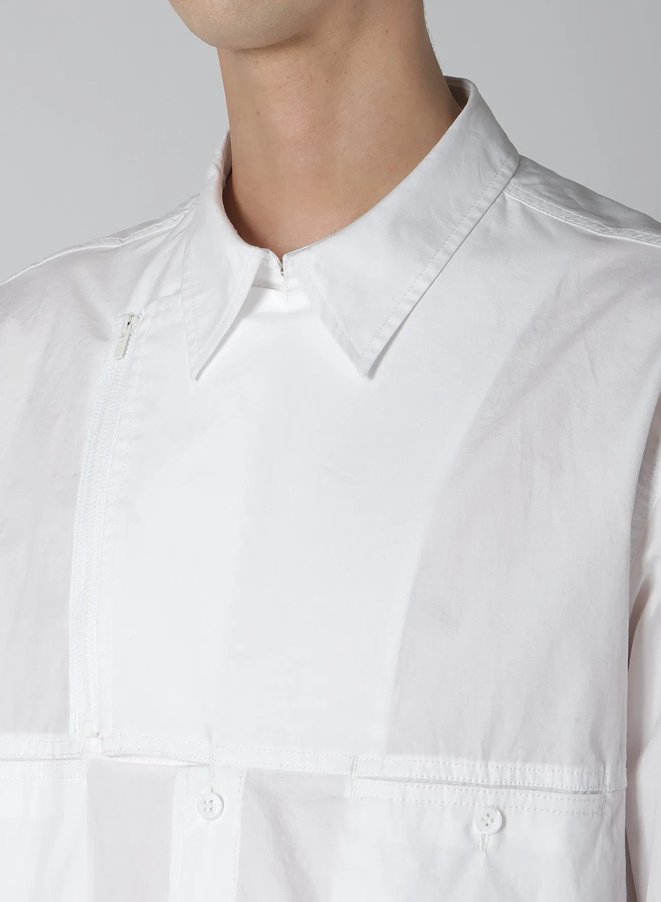 BROAD CHAIN STITCH BLOUSE WITH ZIPPER sold by Yohji Yamamoto product image thumbnail 3