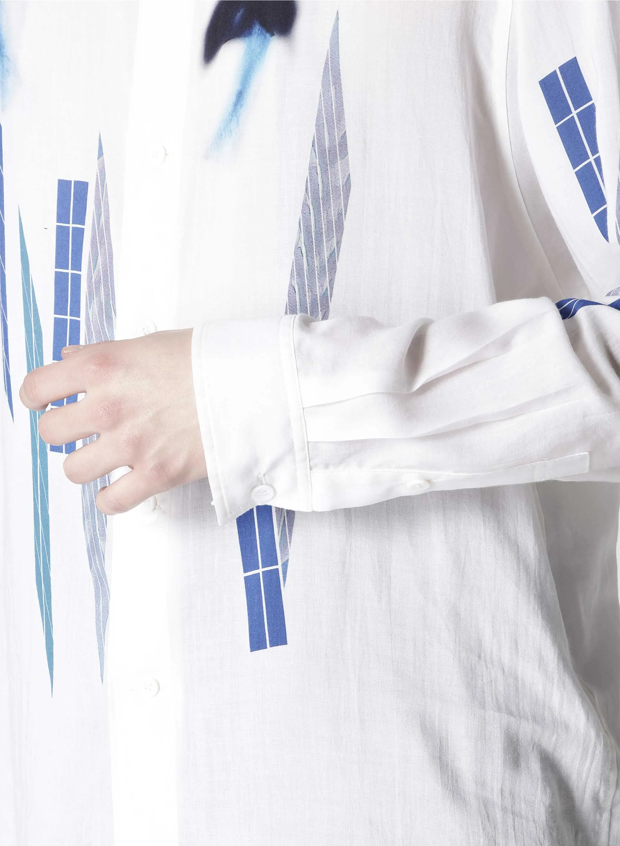 CELLULOSE BLUE MOTIF BLOUSE sold by Yohji Yamamoto product image thumbnail 5