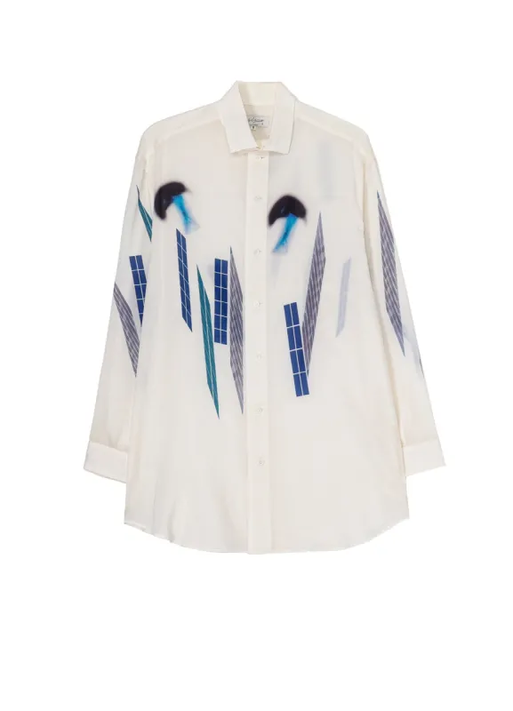 CELLULOSE BLUE MOTIF BLOUSE made by Yohji Yamamoto
