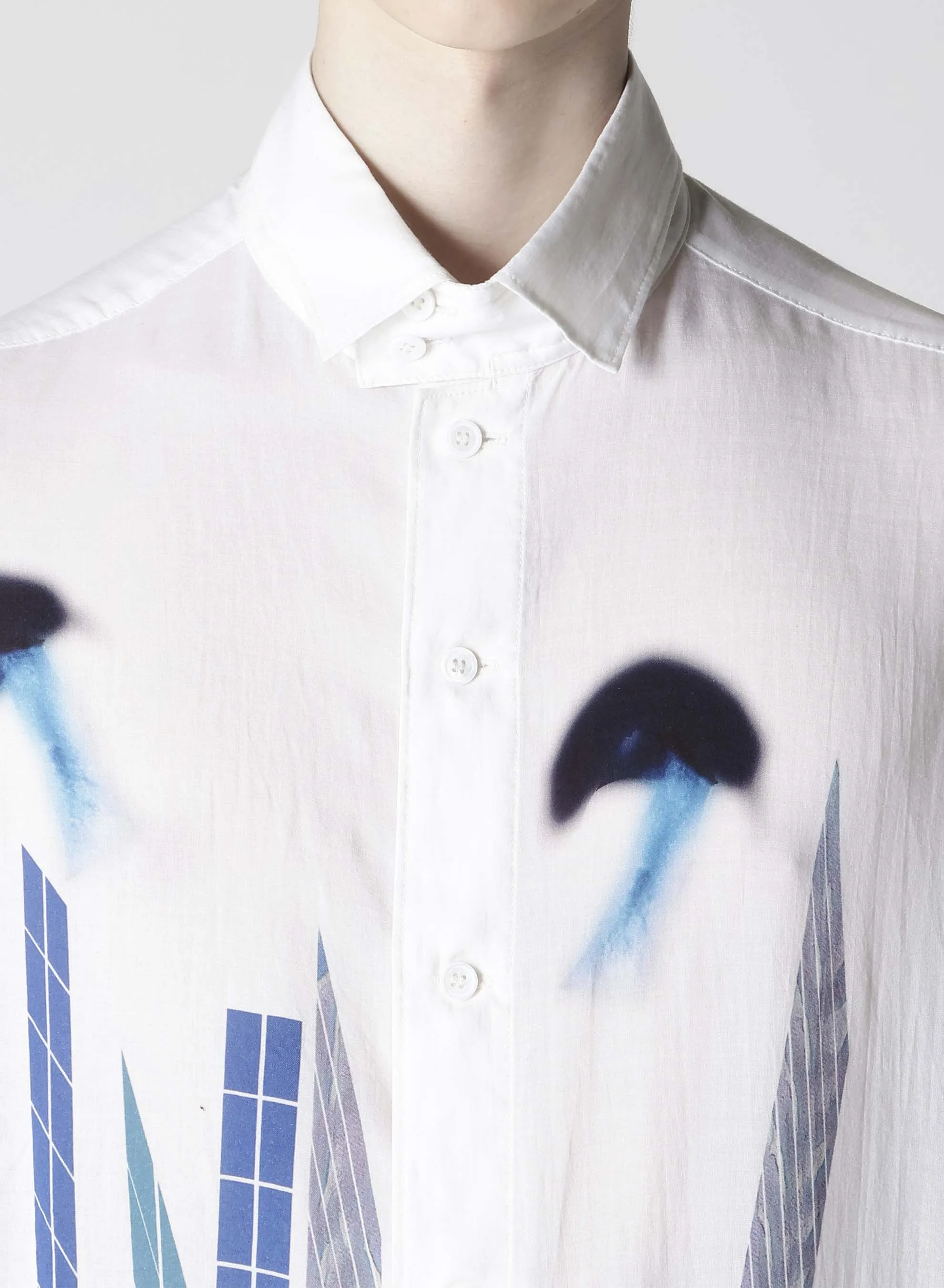 CELLULOSE BLUE MOTIF BLOUSE sold by Yohji Yamamoto product image thumbnail 3