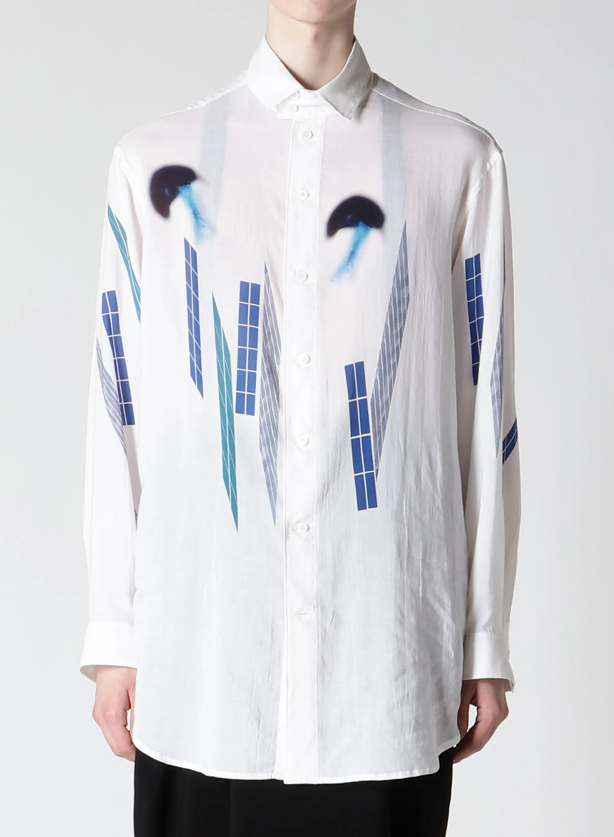 CELLULOSE BLUE MOTIF BLOUSE sold by Yohji Yamamoto product image thumbnail 2