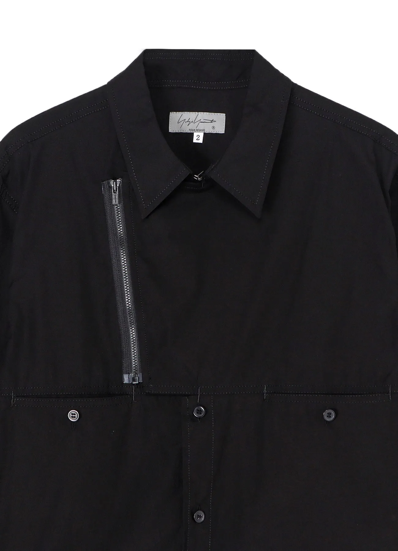 BROAD CHAIN STITCH BLOUSE WITH ZIPPER sold by Yohji Yamamoto product image thumbnail 4