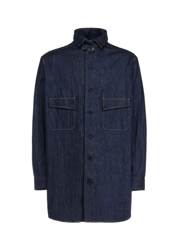 8OZ DENIM STAND COLLAR SHIRT sold by Yohji Yamamoto