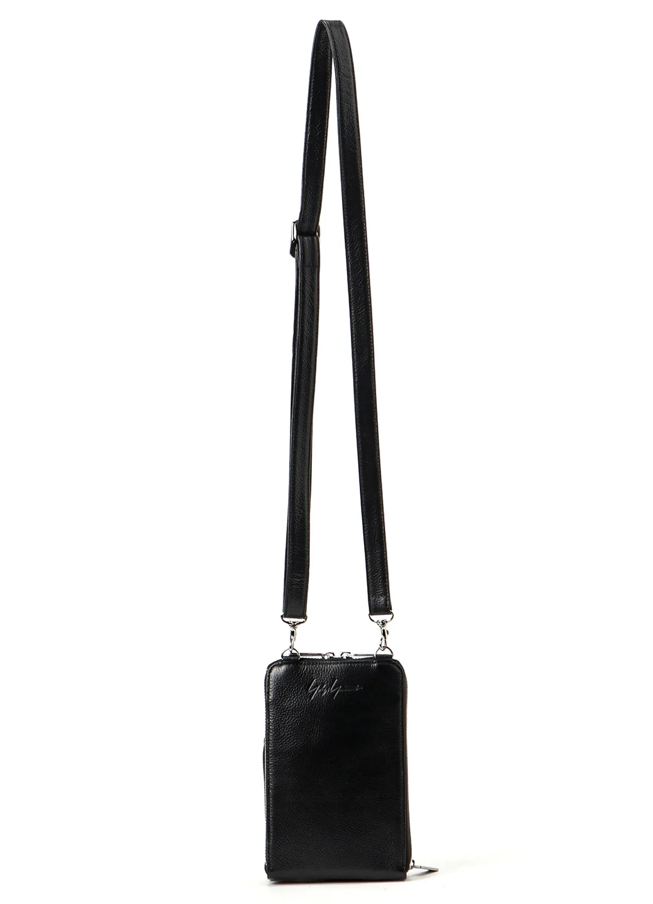 SOFT SHRINK LEATHER DOUBLE ZIP PHONE CASE sold by Yohji Yamamoto product image thumbnail 4