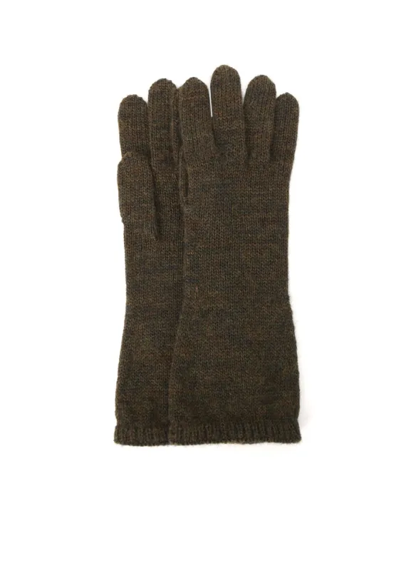5G/WOOL PANTSLAIN STITCH LONG KNITTED GLOVES sold by Yohji Yamamoto