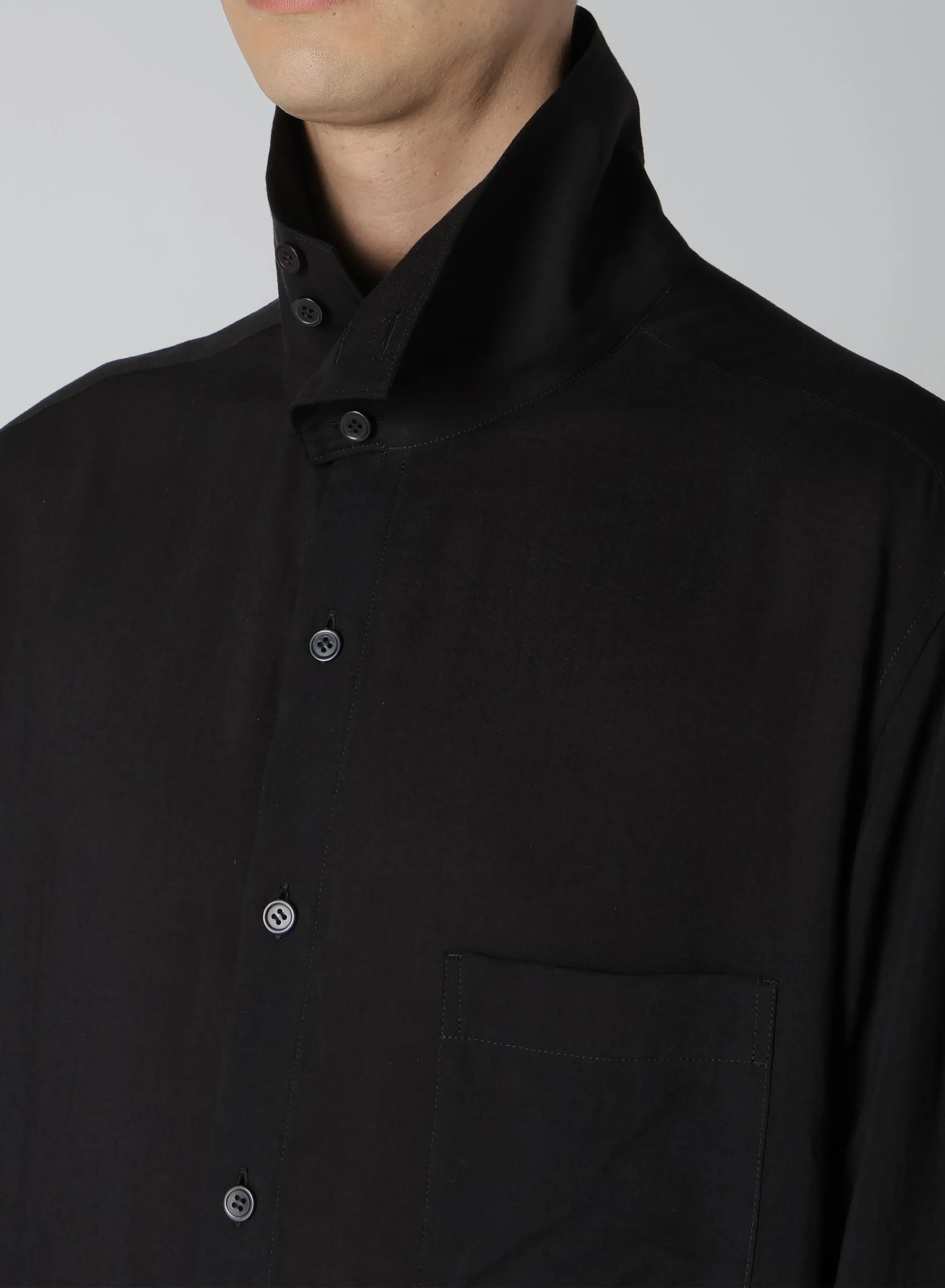 CELLULOSE LOAN STAND COLLAR BLOUSE sold by Yohji Yamamoto product image thumbnail 3
