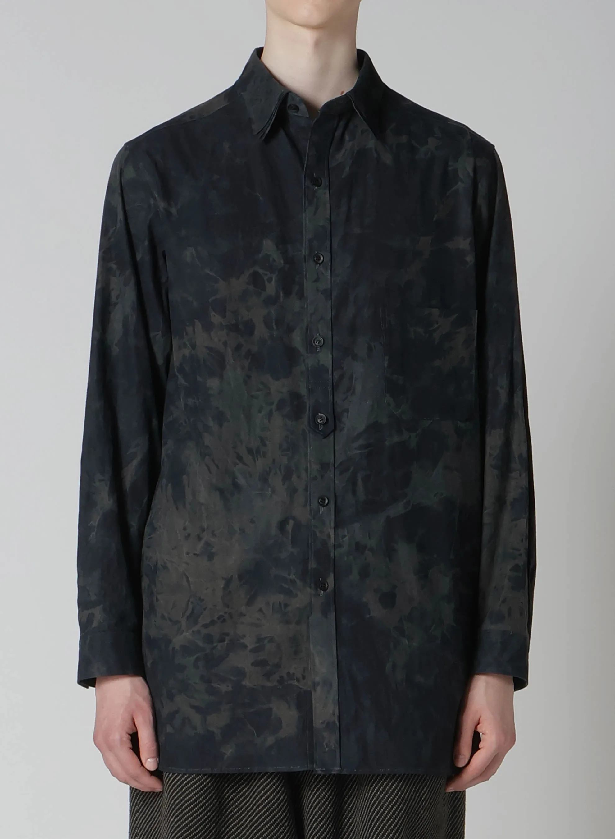 COTTON LINEN SHEETING INK PLACKET TAB TRIPLE COLLAR BLOUSE sold by Yohji Yamamoto product image thumbnail 5