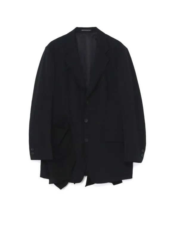 WOOL GABARDINE LEFT SIDE DRAPED JACKET sold by Yohji Yamamoto