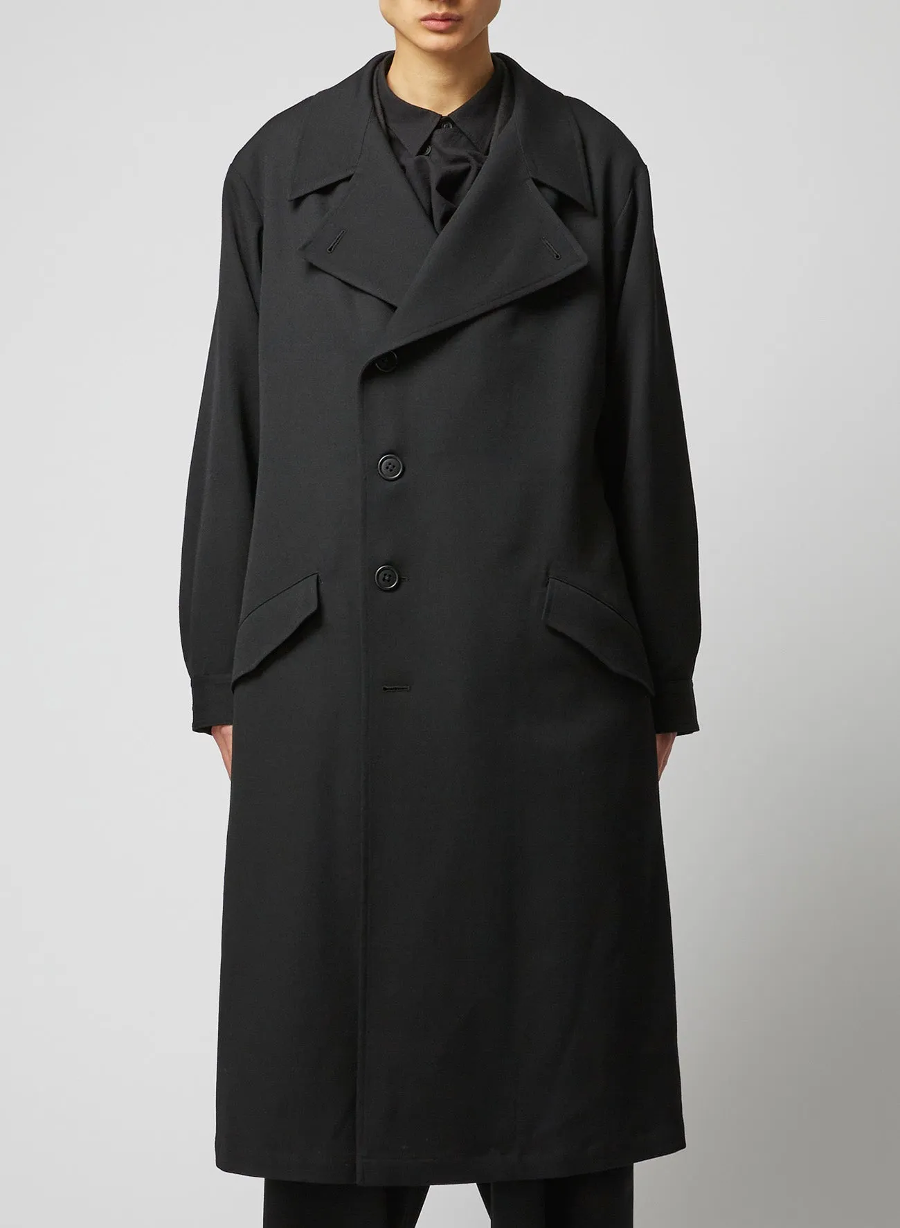 ARMY GABARDINE HEM CUFFS COAT sold by Yohji Yamamoto product image thumbnail 2