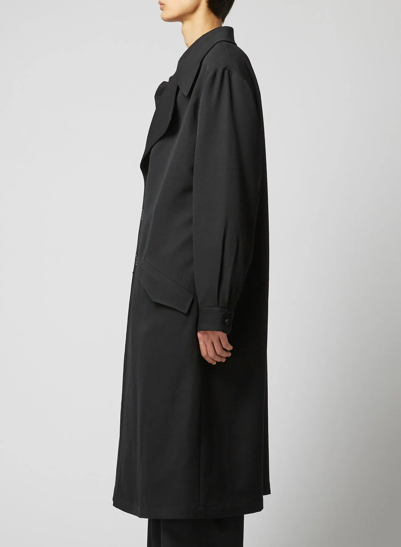 ARMY GABARDINE HEM CUFFS COAT sold by Yohji Yamamoto product image thumbnail 4