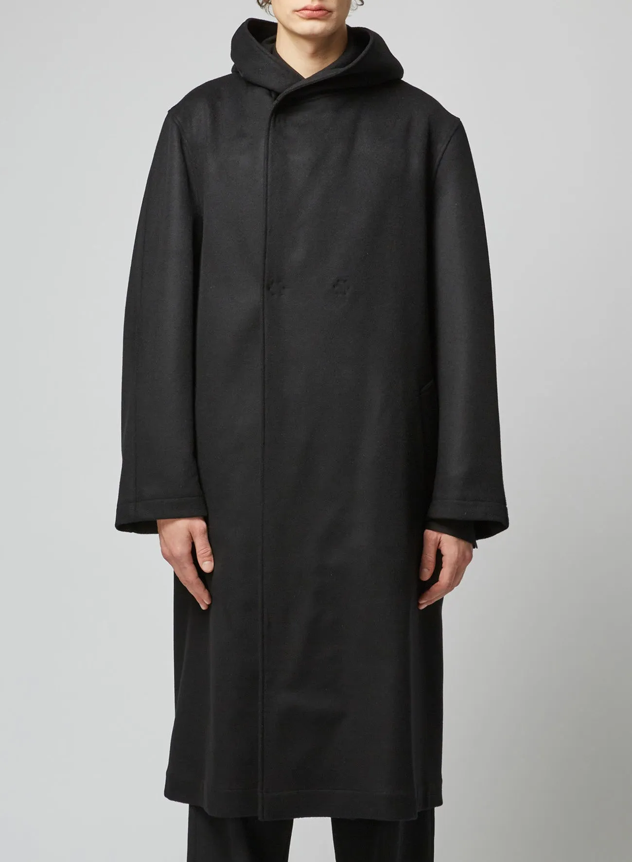 BEAVER FINISHED W/Ca O-SNAP B HOOD COAT sold by Yohji Yamamoto product image thumbnail 2