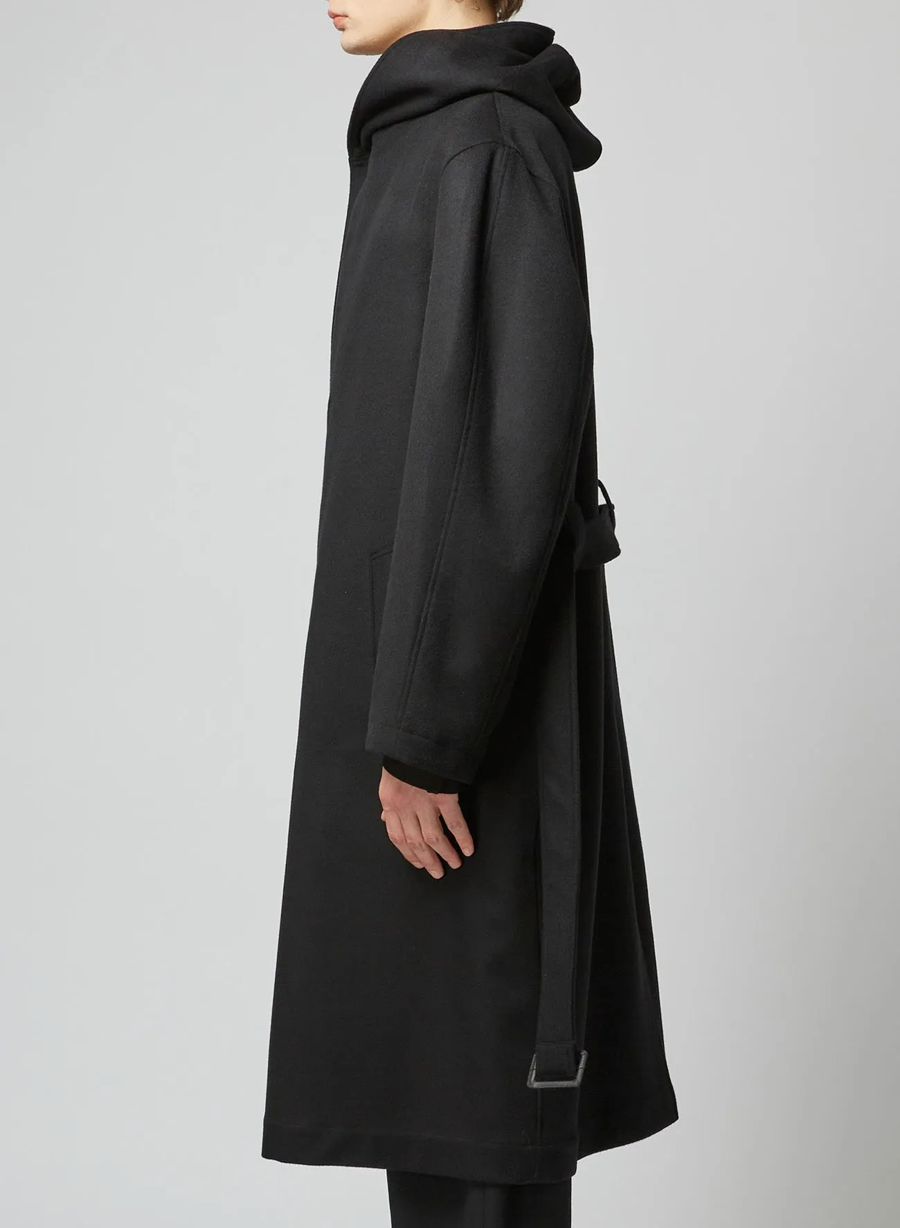 BEAVER FINISHED W/Ca O-SNAP B HOOD COAT sold by Yohji Yamamoto product image thumbnail 4