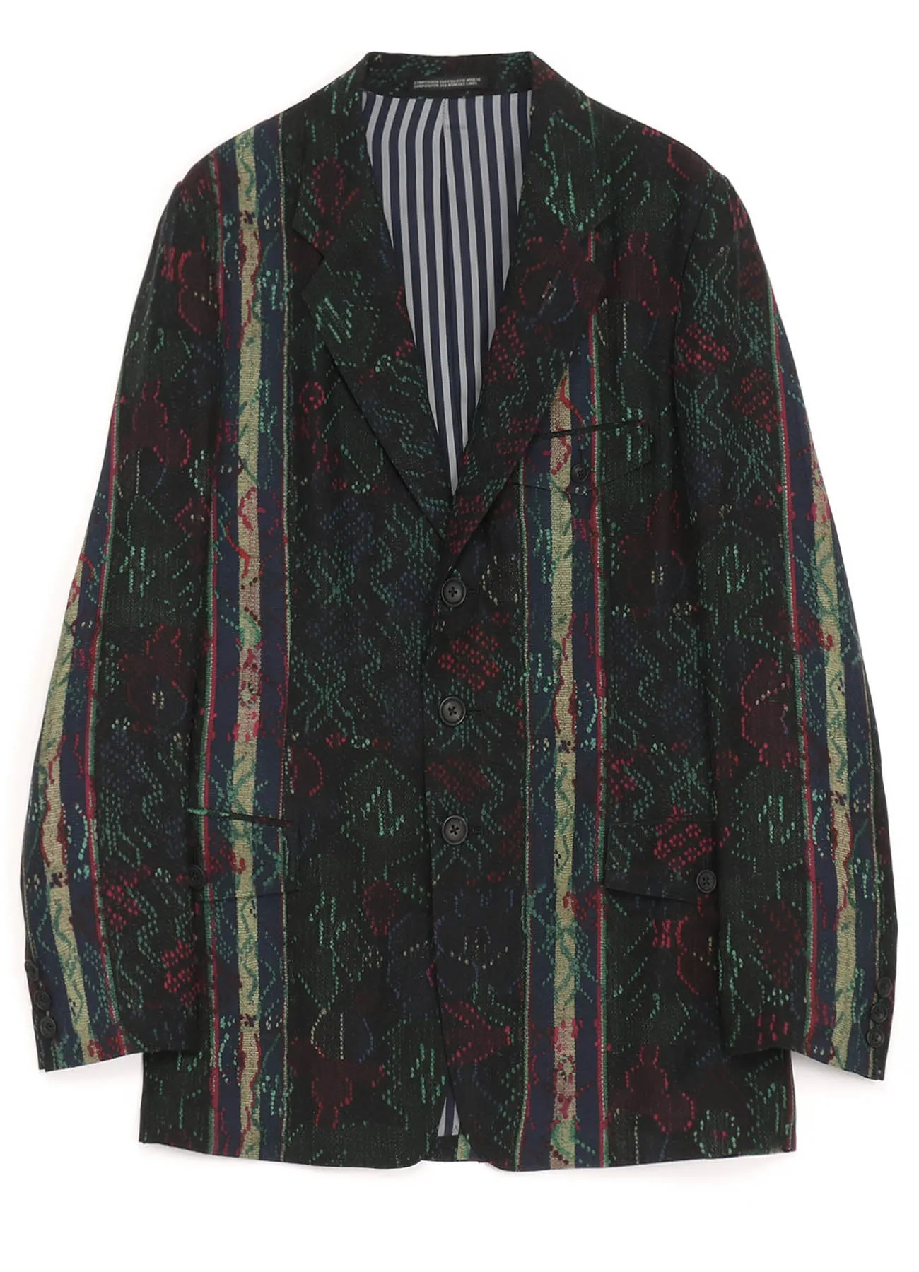 PATTERNED FLAP POCKET 3 BUTTONS JACKET sold by Yohji Yamamoto product image thumbnail 3