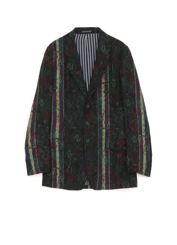 PATTERNED FLAP POCKET 3 BUTTONS JACKET sold by Yohji Yamamoto