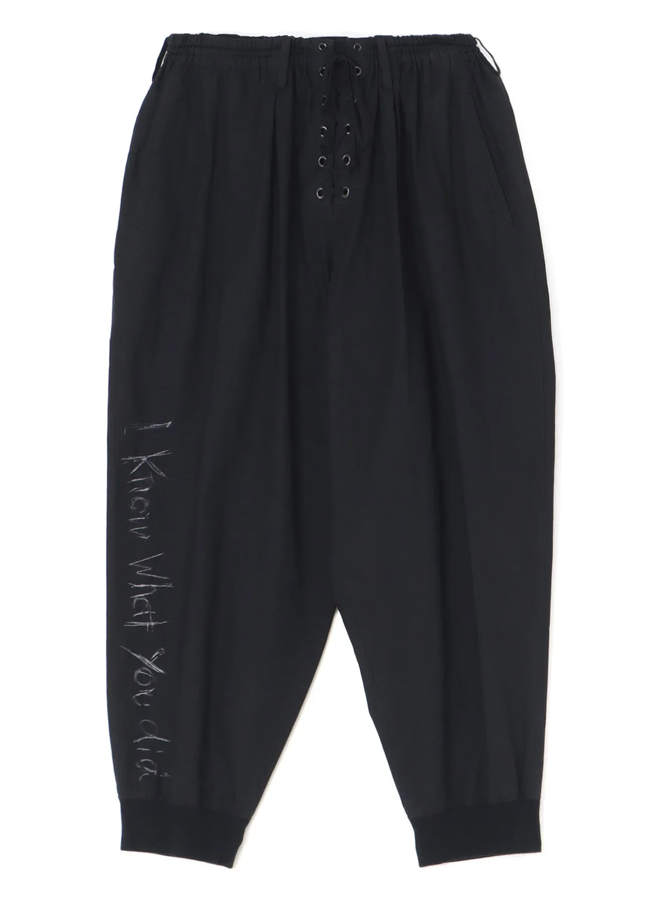 W-I KNOW WHAT STRING PANTS sold by Yohji Yamamoto product image thumbnail 2