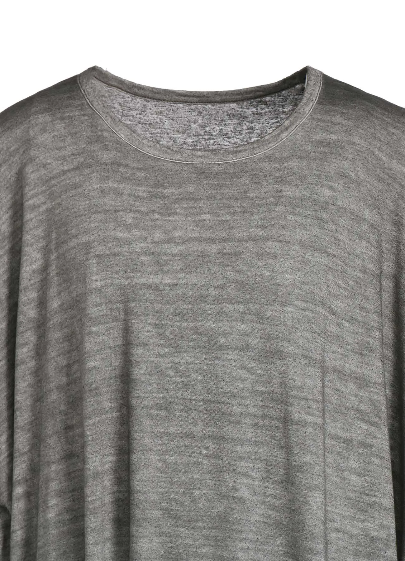 SUMI INK-DYED LINEN JERSEY SIDE BUTTON HALF SLEEVE BIG T-SHIRT sold by Yohji Yamamoto product image thumbnail 5