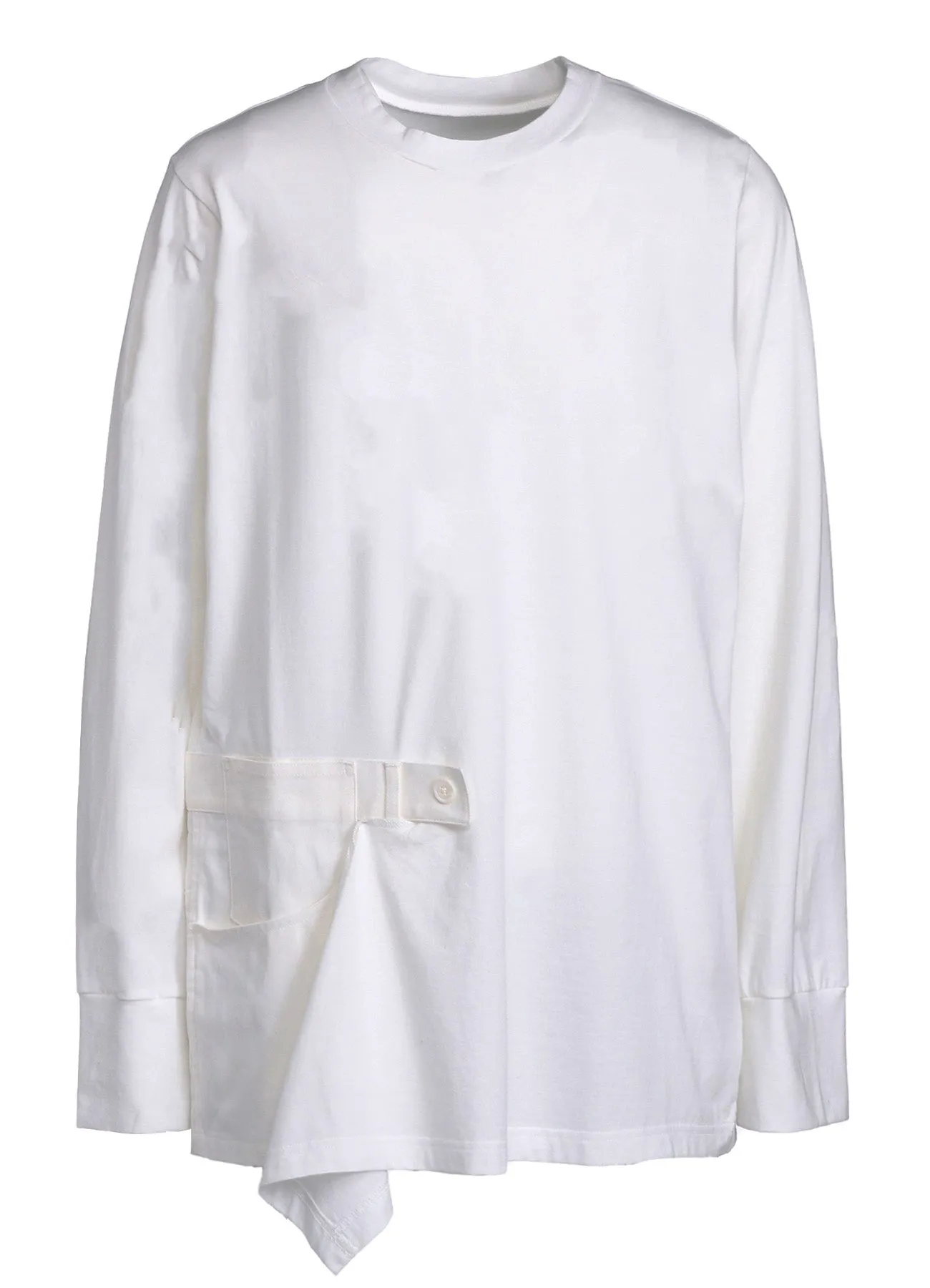 COTTON JERSEY PANTS DOCKING LONG SLEEVE T-SHIRT sold by Yohji Yamamoto product image thumbnail 2