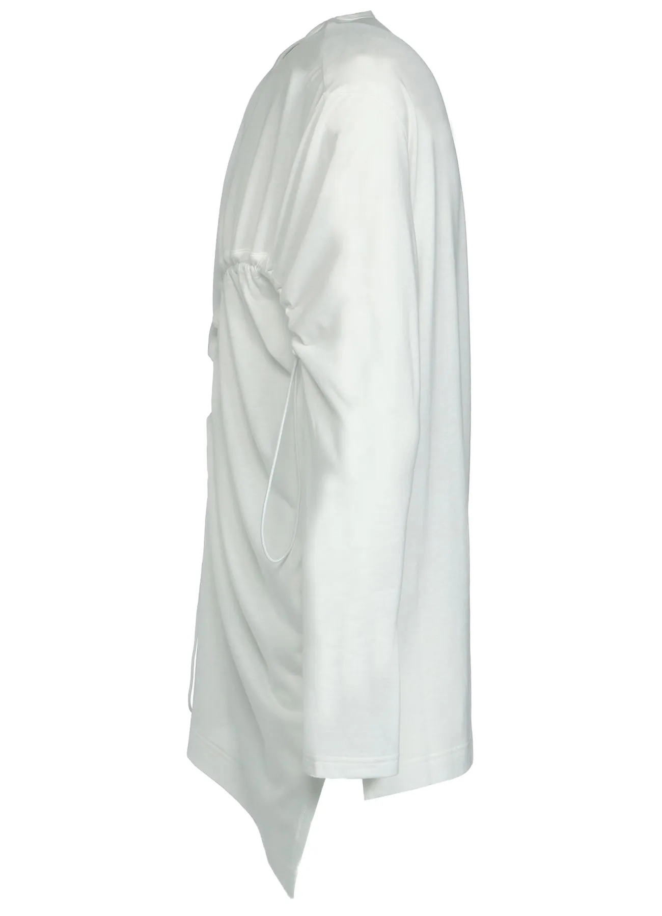 COTTON MODAL JERSEY DRAWSTRING SHIRRED LONG SLEEVE T-SHIRT sold by Yohji Yamamoto product image thumbnail 3