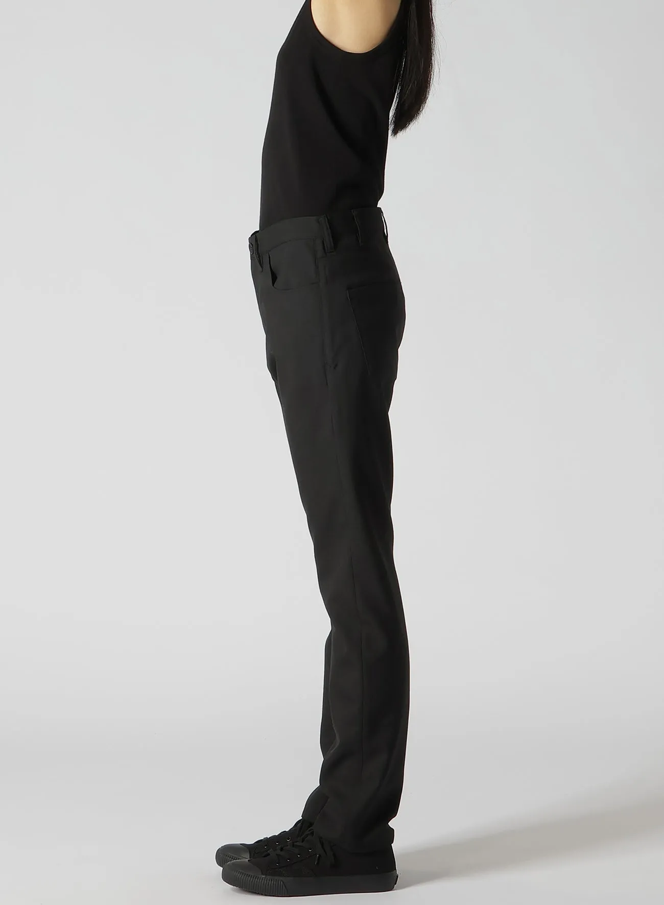 WOOL POLYESTER GABARDINE SLIM 5POCKET PANTS sold by Yohji Yamamoto product image thumbnail 4