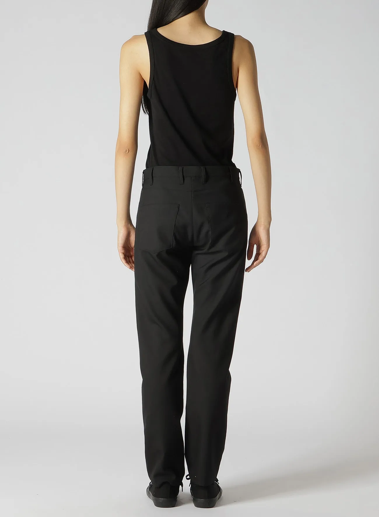 WOOL POLYESTER GABARDINE SLIM 5POCKET PANTS sold by Yohji Yamamoto product image thumbnail 5