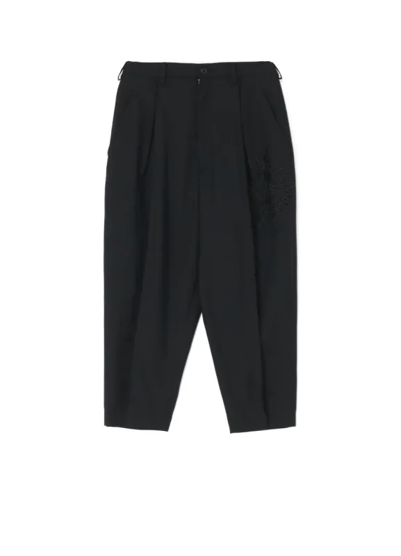 WOOL POLYESTER GABARDINE CROSS TUCK PANTS sold by Yohji Yamamoto