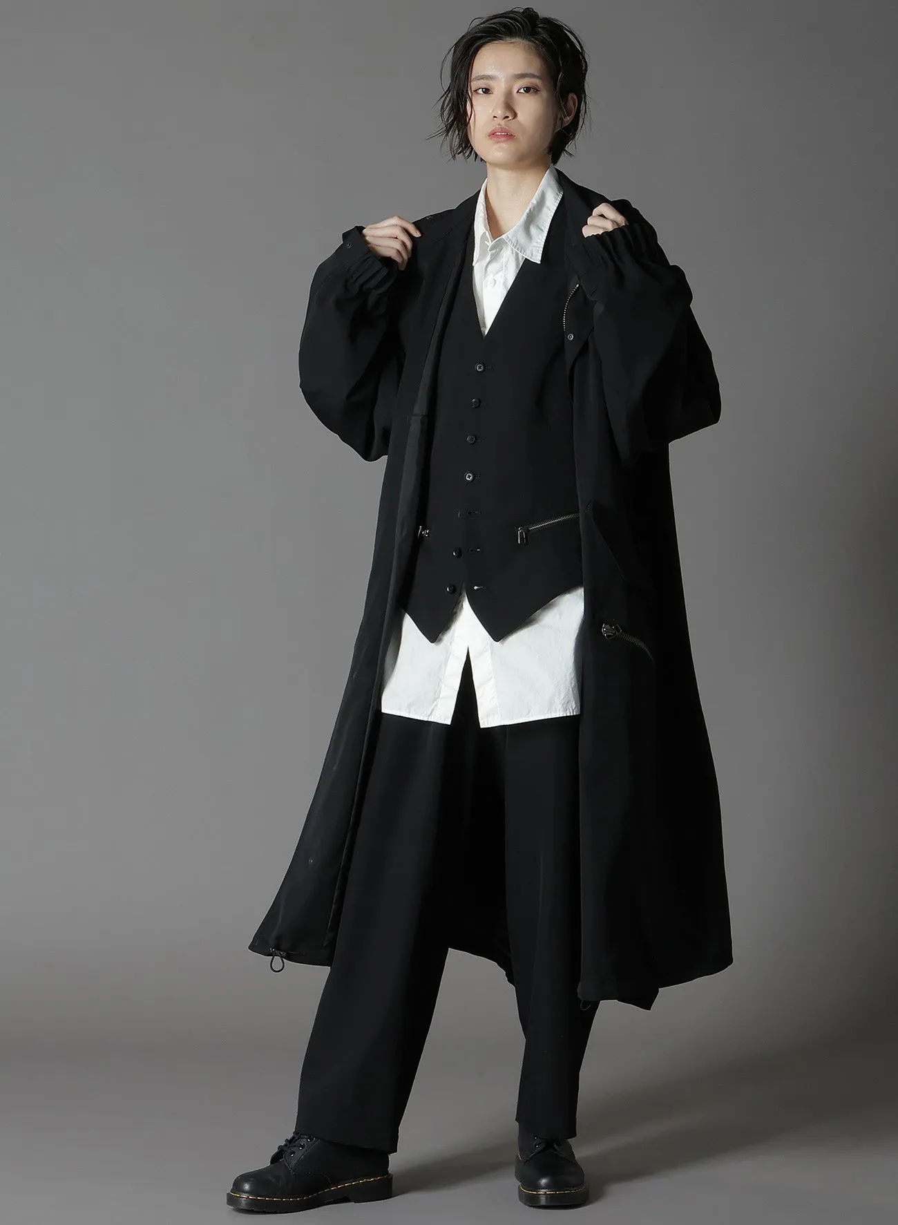 WOOL GABARDINE ZIPPER POCKET MOD COAT sold by Yohji Yamamoto product image thumbnail 2