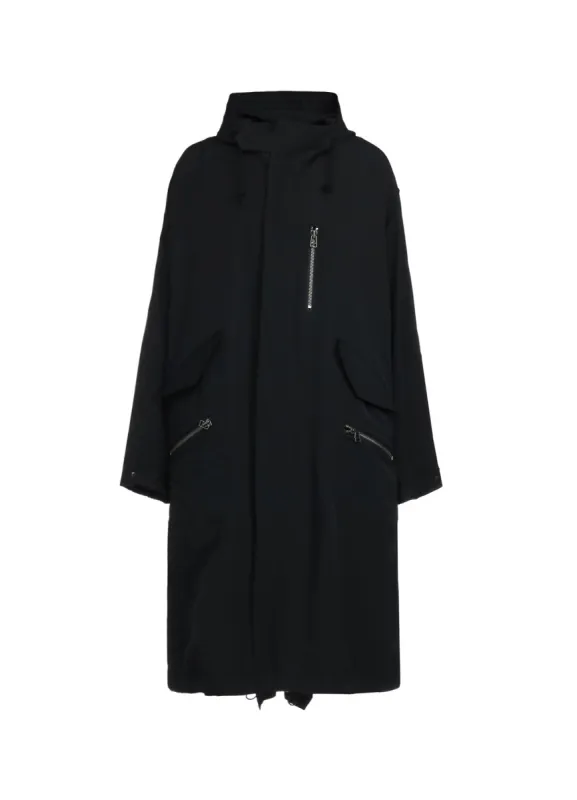 WOOL GABARDINE ZIPPER POCKET MOD COAT sold by Yohji Yamamoto