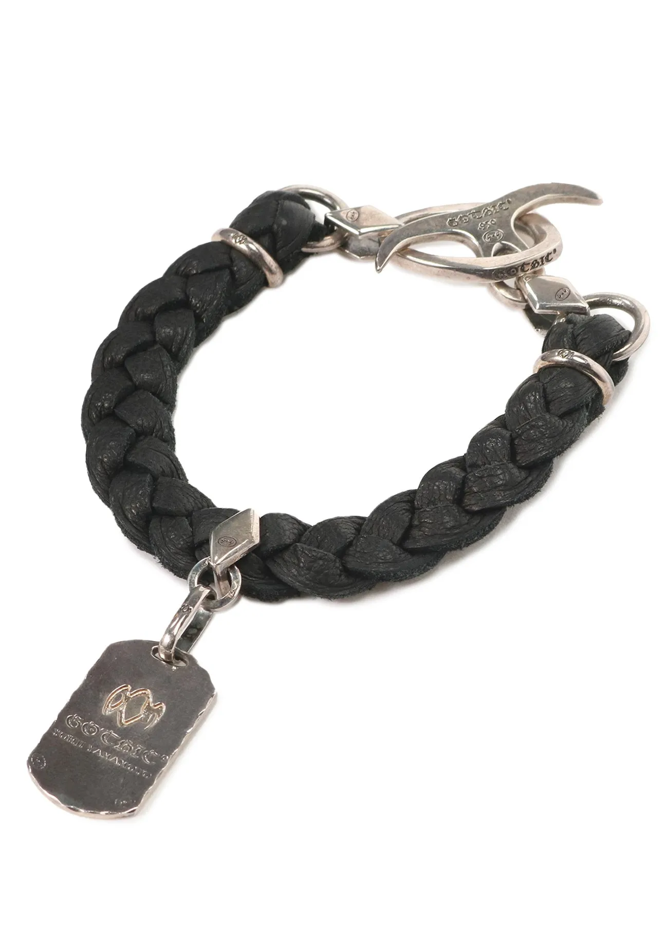 DOGTAG LEATHER BRACELET sold by Yohji Yamamoto product image thumbnail 2