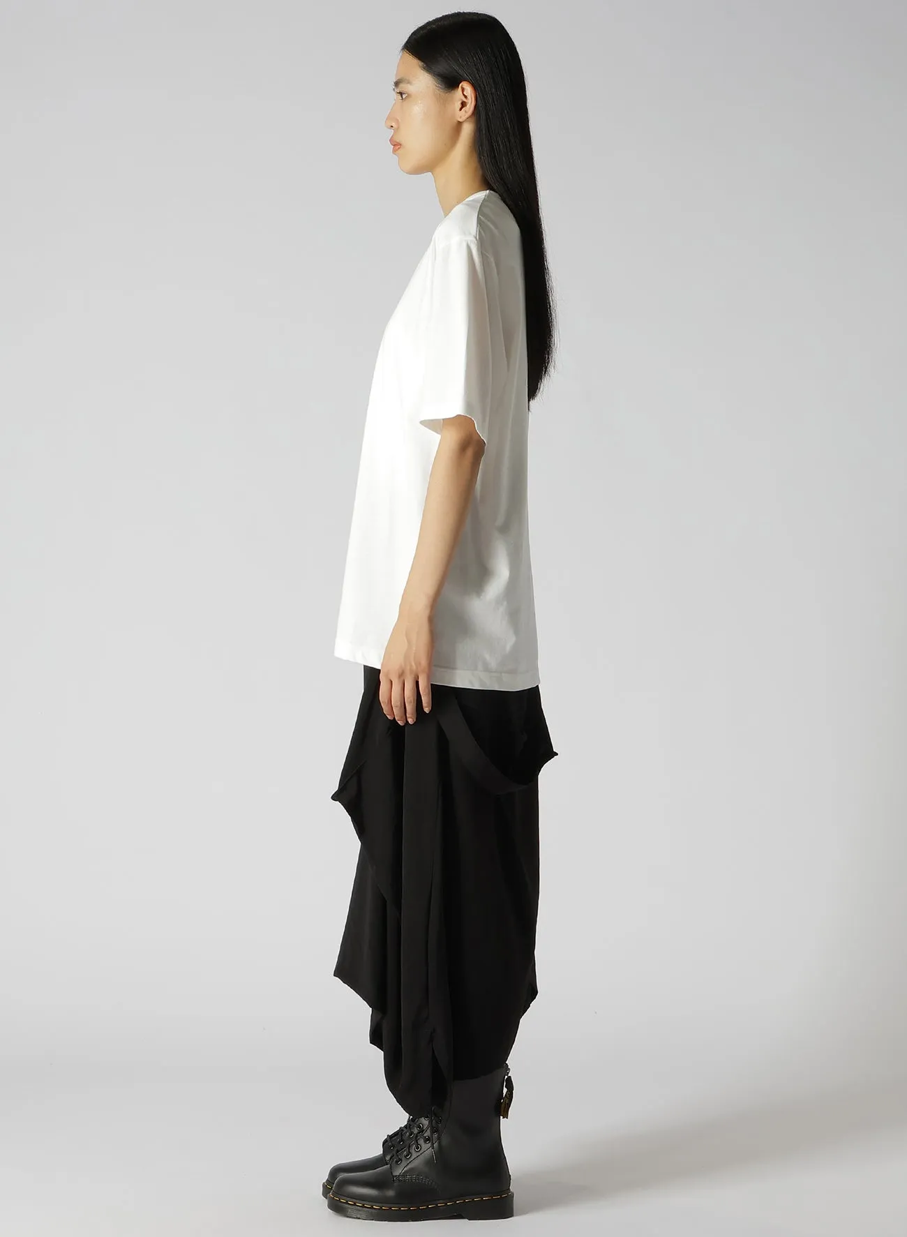 COTTON JERSEY HEM BELTED T-SHIRT sold by Yohji Yamamoto product image thumbnail 3