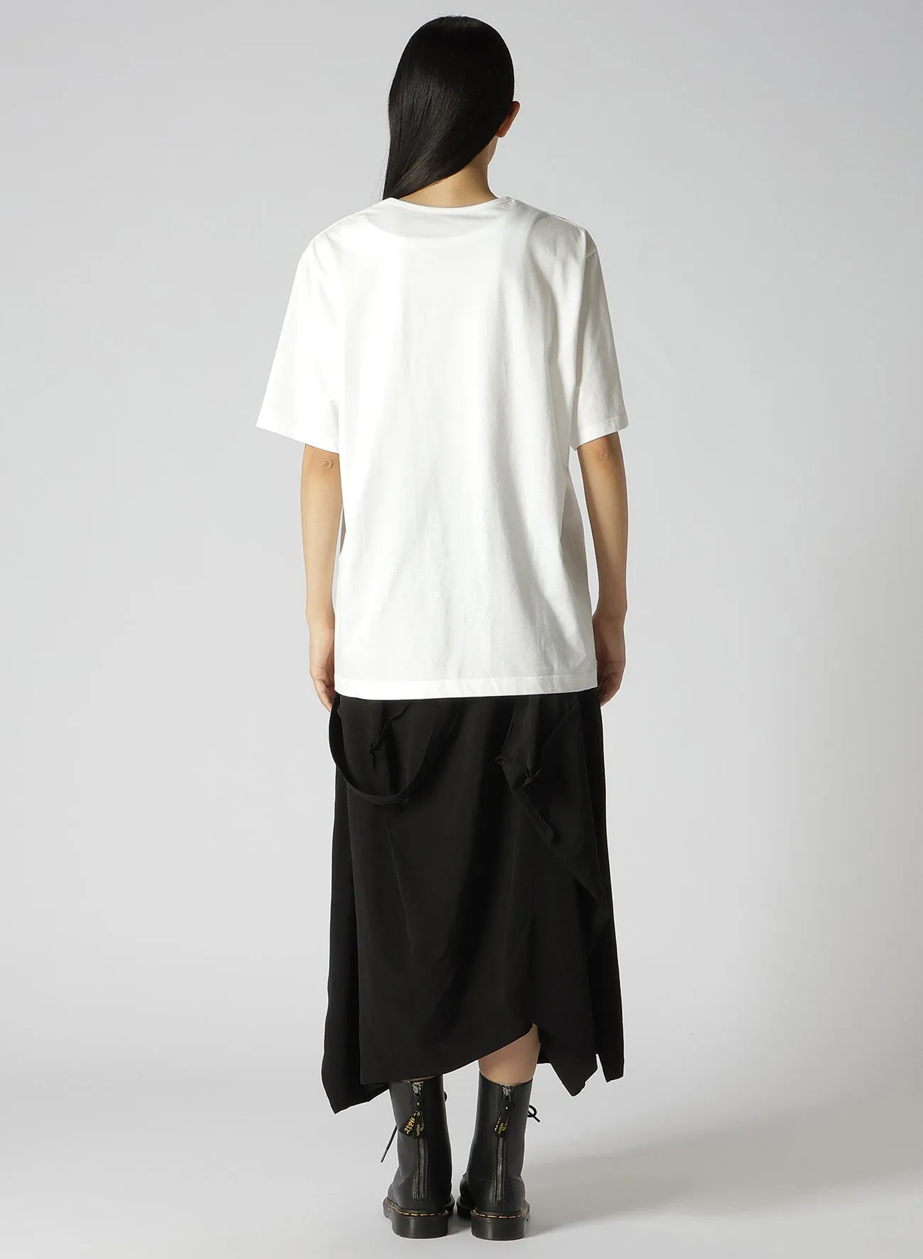 COTTON JERSEY HEM BELTED T-SHIRT sold by Yohji Yamamoto product image thumbnail 4