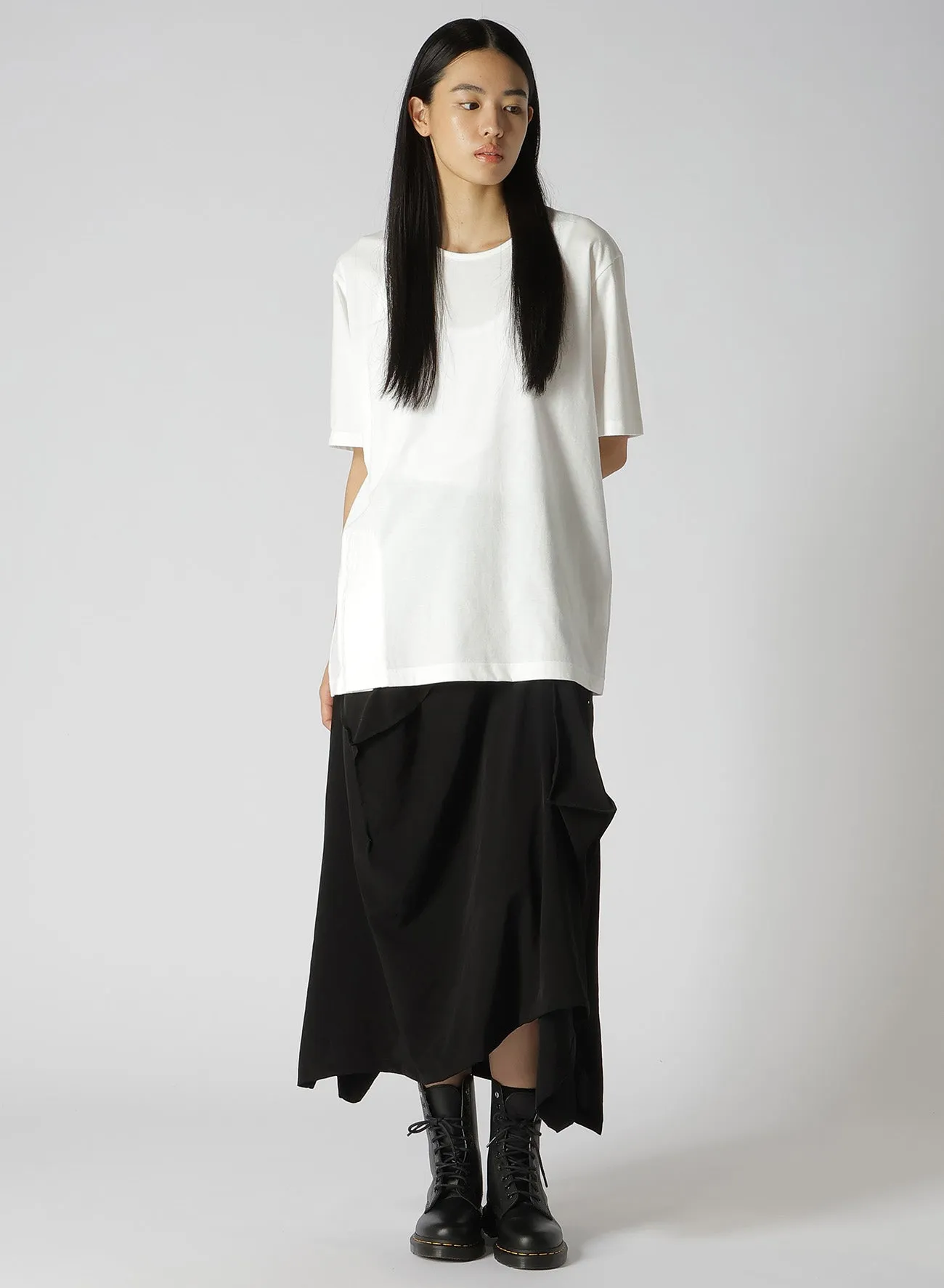 COTTON JERSEY HEM BELTED T-SHIRT sold by Yohji Yamamoto product image thumbnail 2