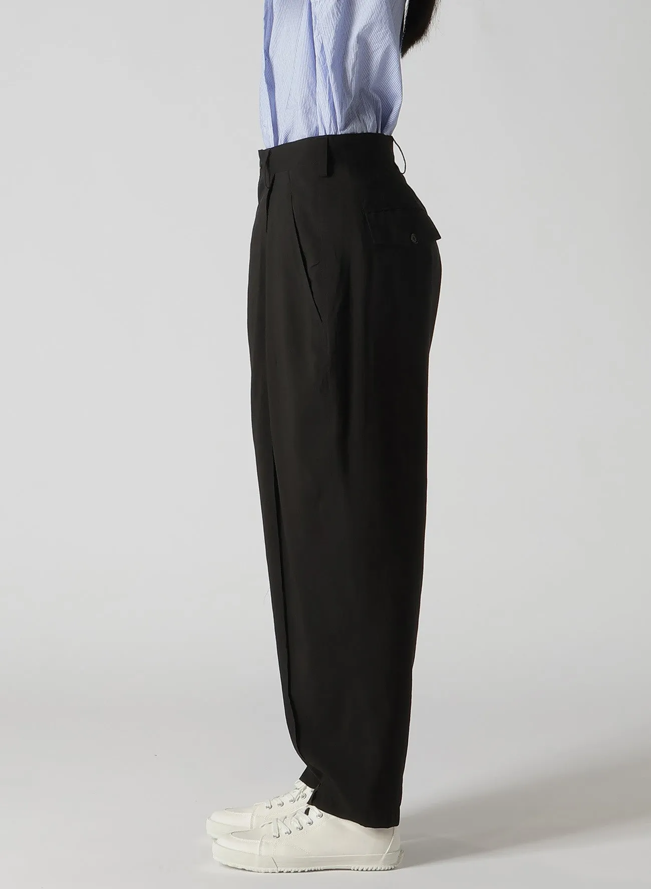 CELLULOSE TYPEWRITER CROSS TUCK PANTS sold by Yohji Yamamoto product image thumbnail 4